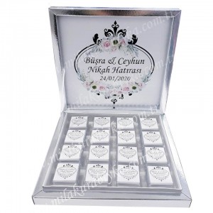 Söz - Nişan Çikolatası - Pembe-Beyaz Çiçekli - Kutulu 